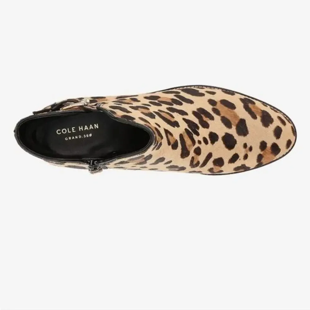 Cole Haan Harrington Grand Buckle Bootie in Ocelot Print Haircalf‎ size 8 B new! - Picture 12 of 16